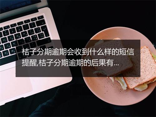桔子分期逾期会收到什么样的短信提醒,桔子分期逾期的后果有哪些