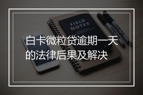 白卡微粒贷逾期一天的法律后果及解决