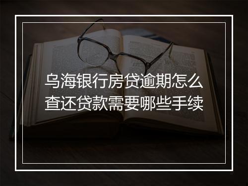 乌海银行房贷逾期怎么查还贷款需要哪些手续