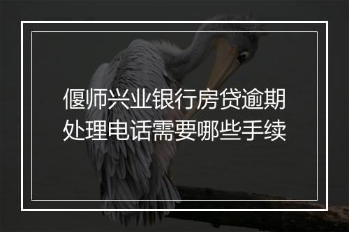 偃师兴业银行房贷逾期处理电话需要哪些手续