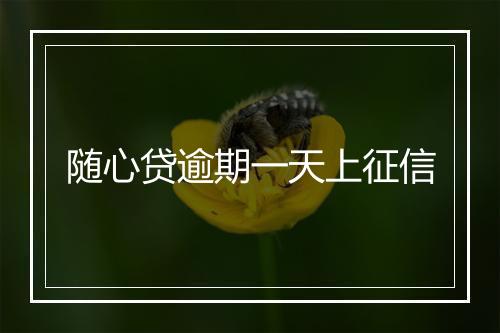 随心贷逾期一天上征信