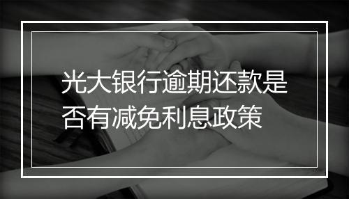 光大银行逾期还款是否有减免利息政策