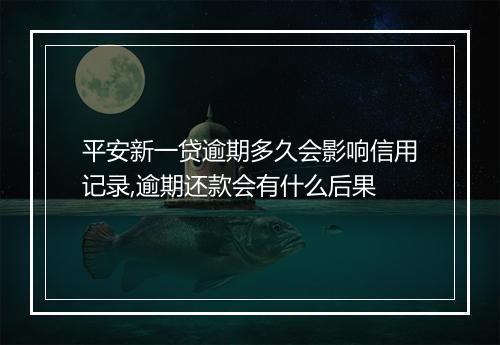 平安新一贷逾期多久会影响信用记录,逾期还款会有什么后果