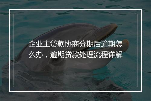 企业主贷款协商分期后逾期怎么办，逾期贷款处理流程详解