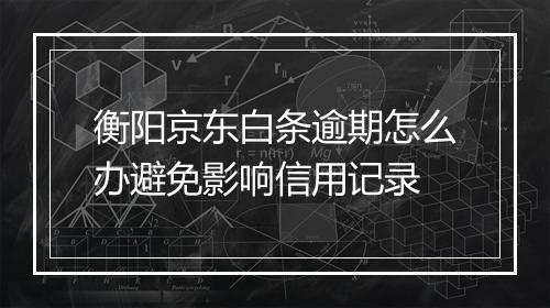 衡阳京东白条逾期怎么办避免影响信用记录