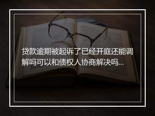 贷款逾期被起诉了已经开庭还能调解吗可以和债权人协商解决吗？
