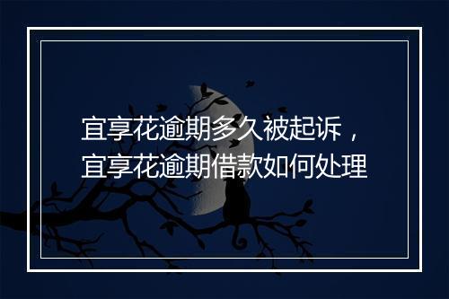 宜享花逾期多久被起诉，宜享花逾期借款如何处理
