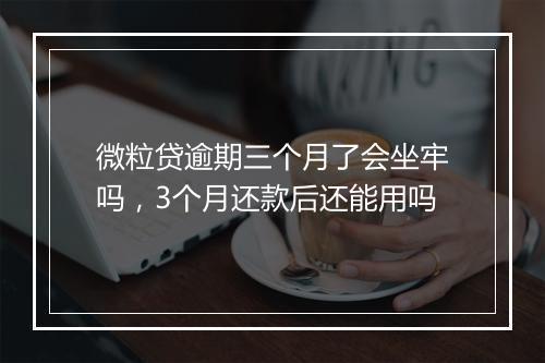 微粒贷逾期三个月了会坐牢吗，3个月还款后还能用吗