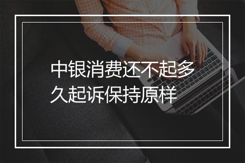 中银消费还不起多久起诉保持原样
