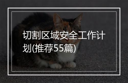 切割区域安全工作计划(推荐55篇)