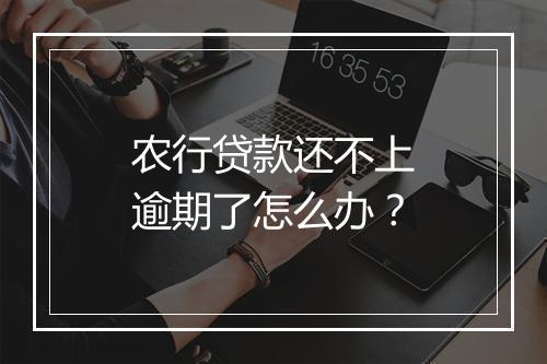 农行贷款还不上逾期了怎么办？