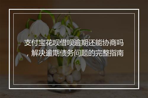 支付宝花呗借呗逾期还能协商吗，解决逾期债务问题的完整指南