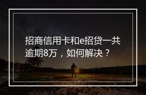 招商信用卡和e招贷一共逾期8万，如何解决？