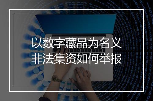 以数字藏品为名义非法集资如何举报