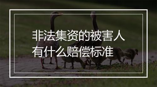 非法集资的被害人有什么赔偿标准