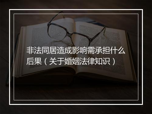 非法同居造成影响需承担什么后果（关于婚姻法律知识）