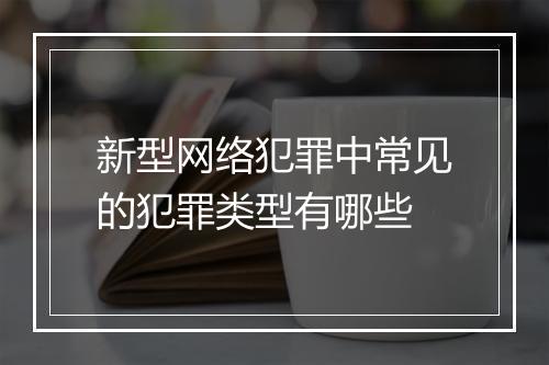 新型网络犯罪中常见的犯罪类型有哪些