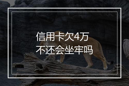信用卡欠4万不还会坐牢吗