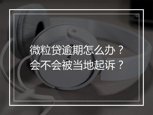 微粒贷逾期怎么办？会不会被当地起诉？