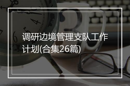 调研边境管理支队工作计划(合集26篇)