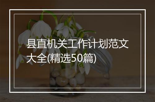 县直机关工作计划范文大全(精选50篇)