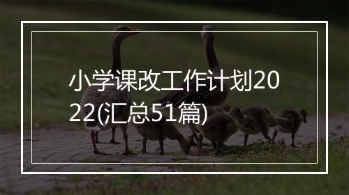 小学课改工作计划2022(汇总51篇)