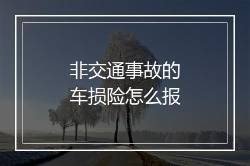 非交通事故的车损险怎么报