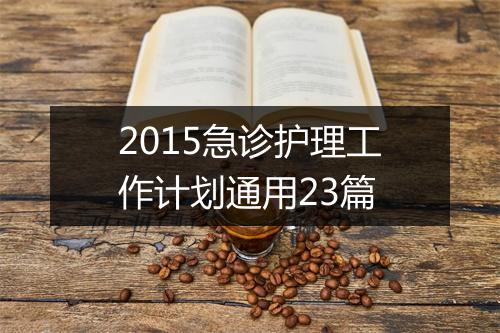 2015急诊护理工作计划通用23篇