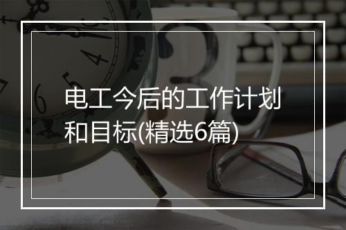 电工今后的工作计划和目标(精选6篇)