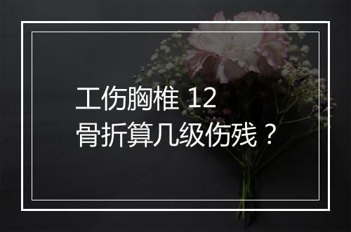 工伤胸椎 12 骨折算几级伤残？