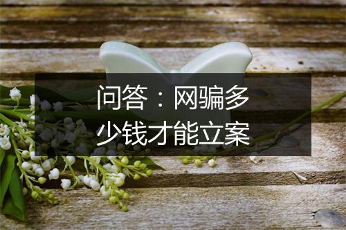 问答：网骗多少钱才能立案