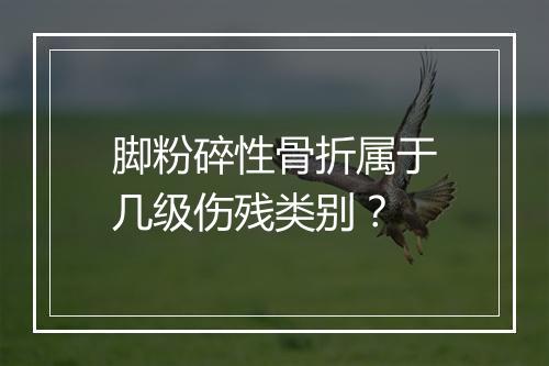脚粉碎性骨折属于几级伤残类别？