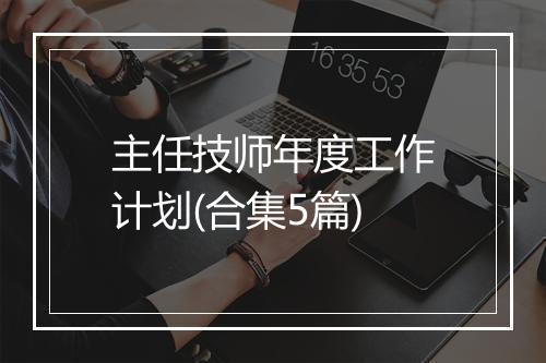 主任技师年度工作计划(合集5篇)