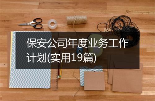 保安公司年度业务工作计划(实用19篇)