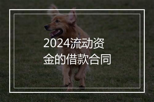 2024流动资金的借款合同