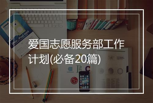 爱国志愿服务部工作计划(必备20篇)