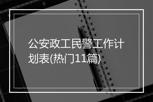 公安政工民警工作计划表(热门11篇)