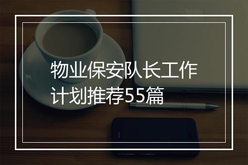 物业保安队长工作计划推荐55篇