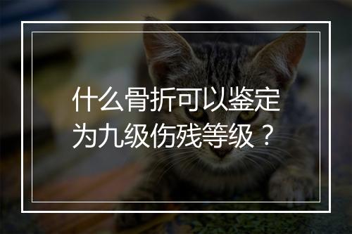 什么骨折可以鉴定为九级伤残等级？