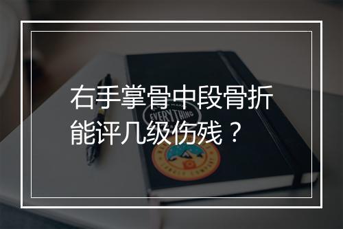 右手掌骨中段骨折能评几级伤残？