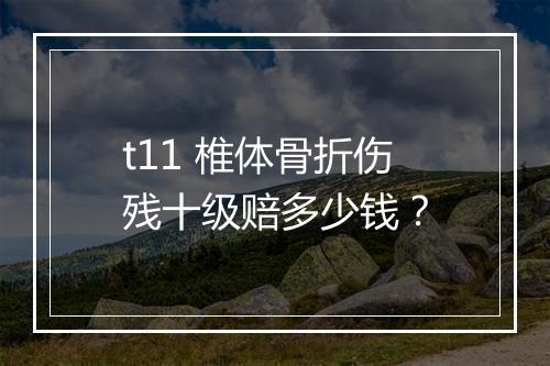 t11 椎体骨折伤残十级赔多少钱？
