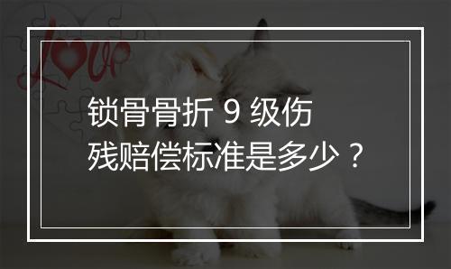 锁骨骨折 9 级伤残赔偿标准是多少？