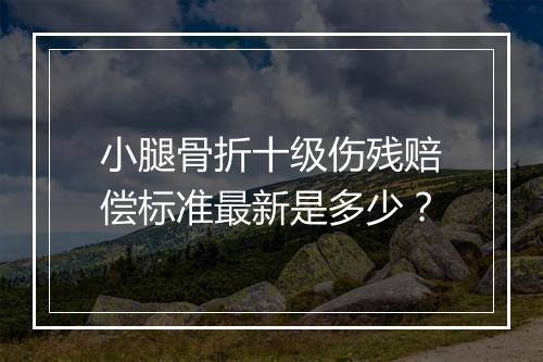 小腿骨折十级伤残赔偿标准最新是多少？
