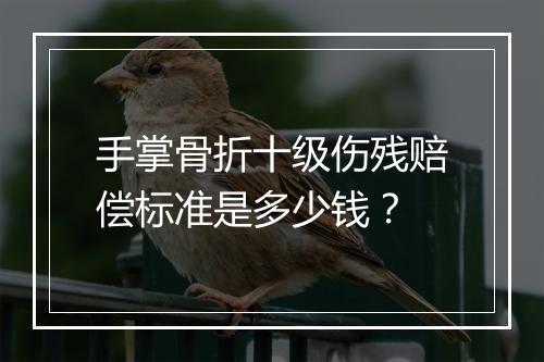 手掌骨折十级伤残赔偿标准是多少钱？