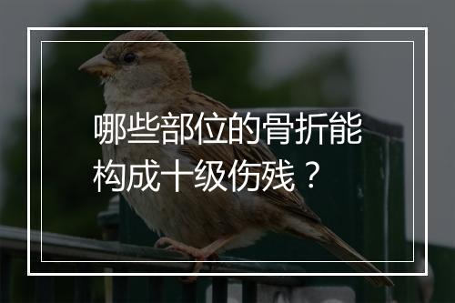 哪些部位的骨折能构成十级伤残？
