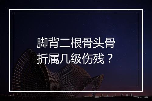 脚背二根骨头骨折属几级伤残？