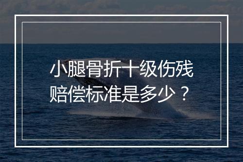 小腿骨折十级伤残赔偿标准是多少？