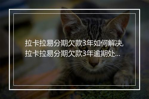 拉卡拉易分期欠款3年如何解决,拉卡拉易分期欠款3年逾期处理攻略