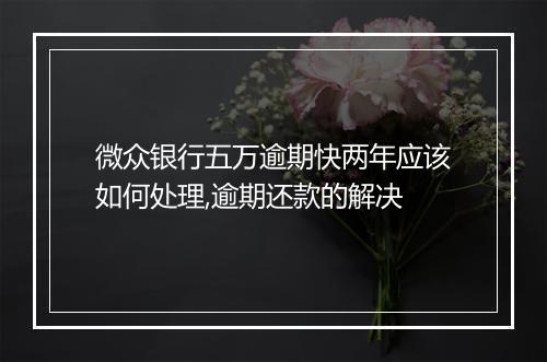 微众银行五万逾期快两年应该如何处理,逾期还款的解决