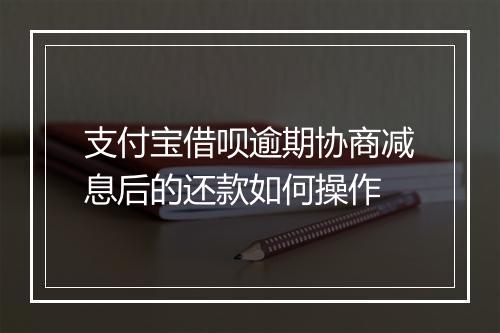 支付宝借呗逾期协商减息后的还款如何操作